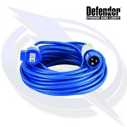 Defender 25M Extension Lead - 32A 2.5mm Cable - Blue 240V