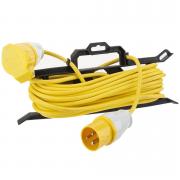 15M 110V SITE POWER INLINE EXTENSION LEAD + CABLE TIDY