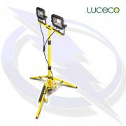 Luceco Site 100V Twin Head Tripod Work Light Outlet